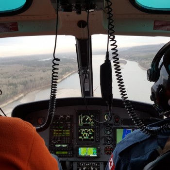 Photo of us flying up the Athabasca River.