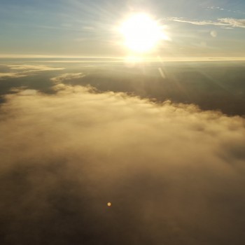 In the air just after take off around 9 in the morning. This photo is looking east down the Clearwater River.