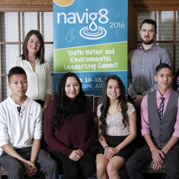 AEMERA Communications Director Melissa Pennel and the Athabasca Delta team at the Navigate 2016 Youth Water and Environmental Leadership Summit gala